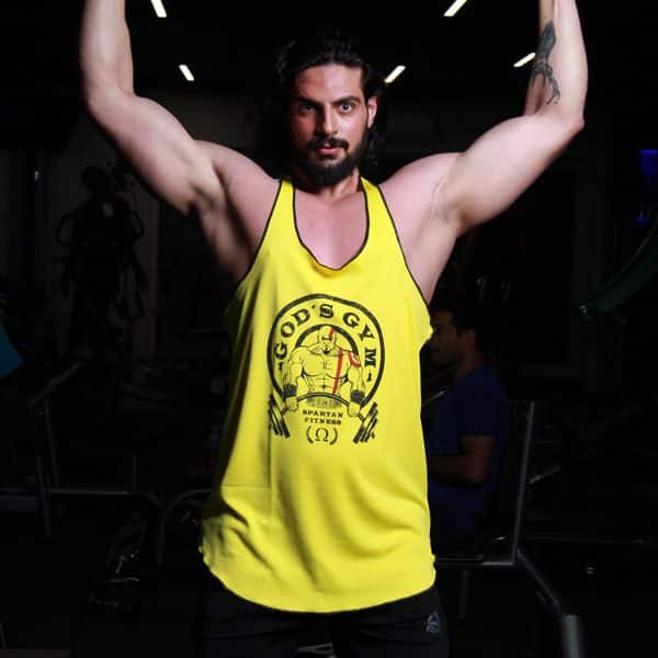 رکابی بدنسازی مردانه GODS GYM مدل لانگ زرد رکابی بدنسازی مردانه GODS GYM مدل لانگ زرد