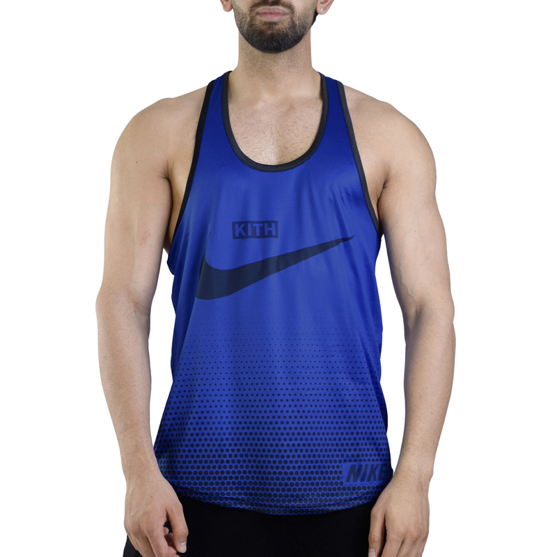 رکابی بدنسازی مردانه نایک مدل KITH آبی