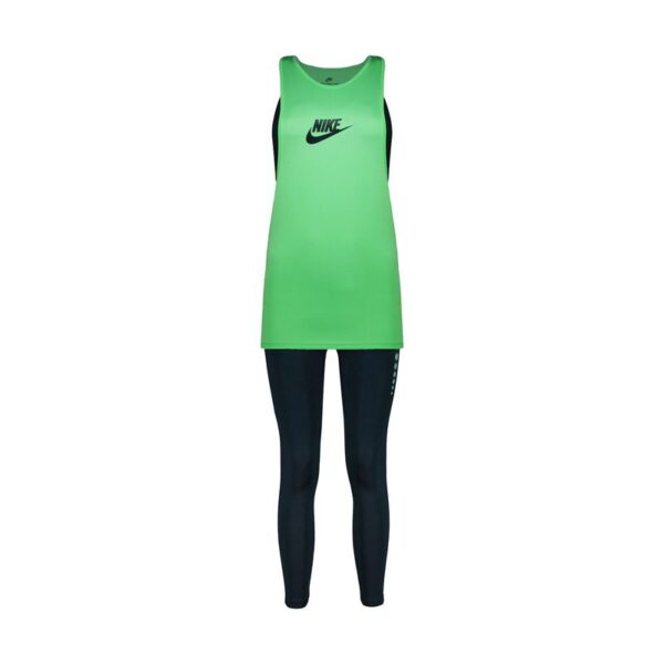 ‫ست ورزشی زنانه نیم تنه رکابی لگ نایک مدل PY-3P97 سبزآبی دسته بندی لباس زنانه