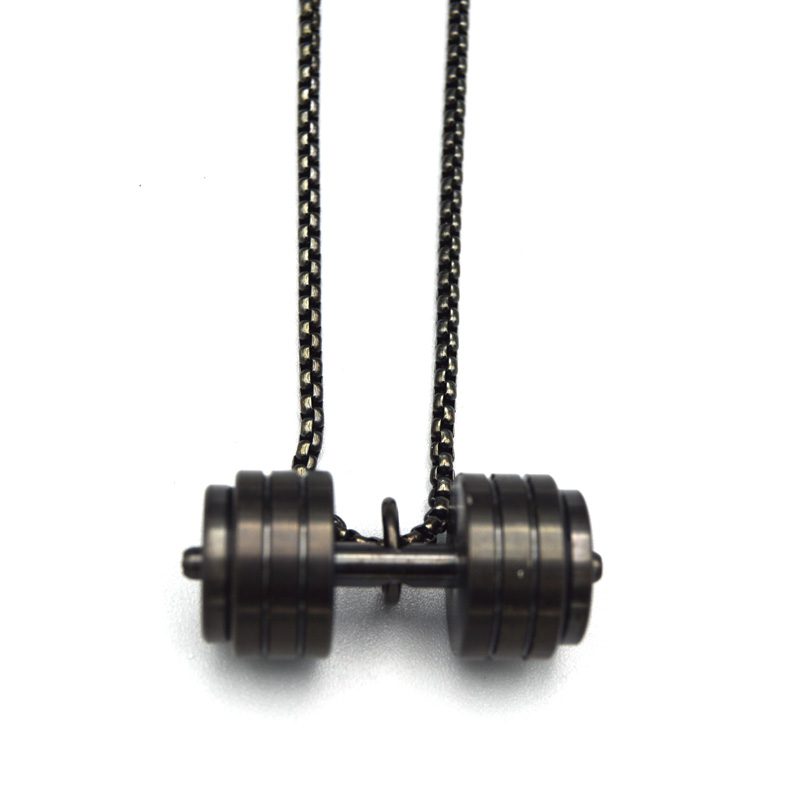 گردنبند استیل طرح دمبل سنگین زنجیر دات مدل 22612