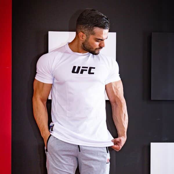 تیشرت ورزشی مردانه ریباک مدل HS- UFC 91210 سفید لایف استایل