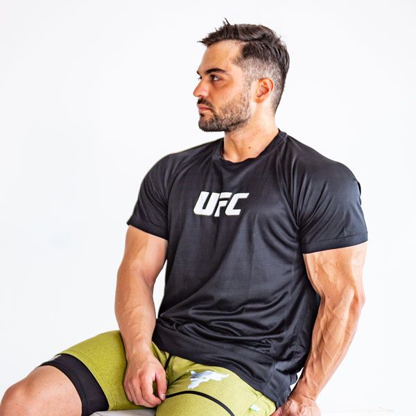 تیشرت ورزشی مردانه ریباک مدل HS- UFC 91210 مشکی لایف استایل