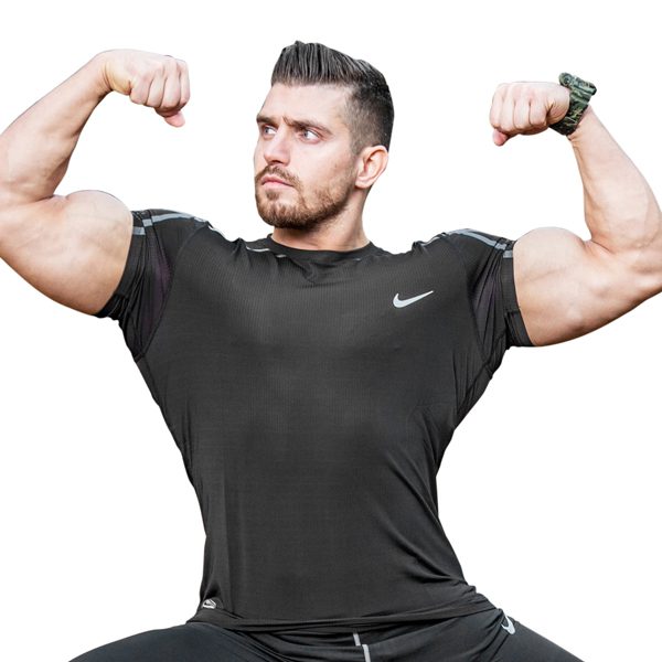 تیشرت استرج ورزشی مردانه نایک مدل Dri Fit-249 مشکی لایف استایل