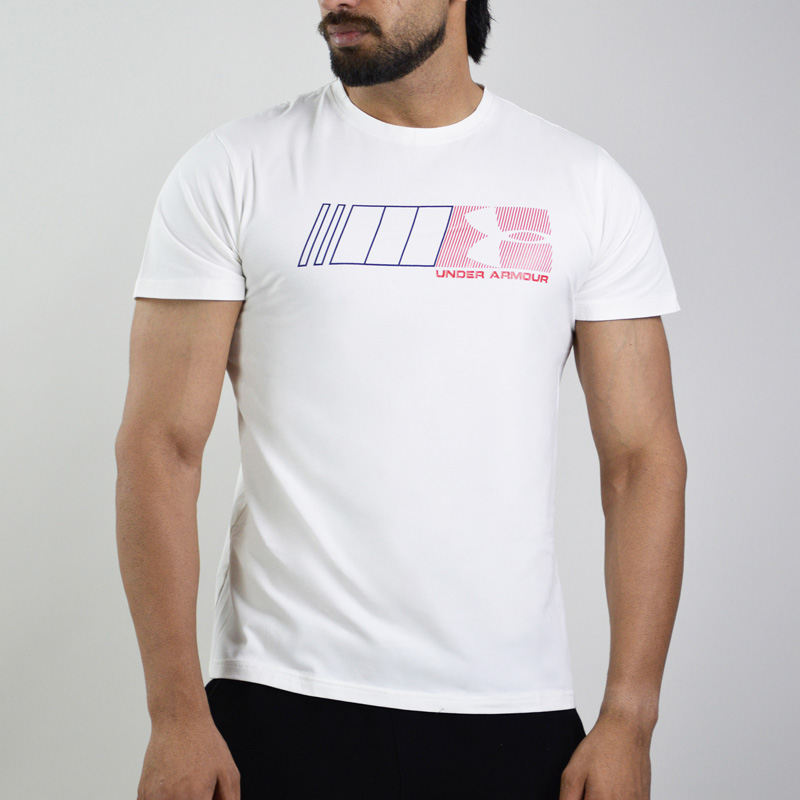 تیشرت ورزشی مردانه آندر آمور مدل STORM-1907 سفید (3)
