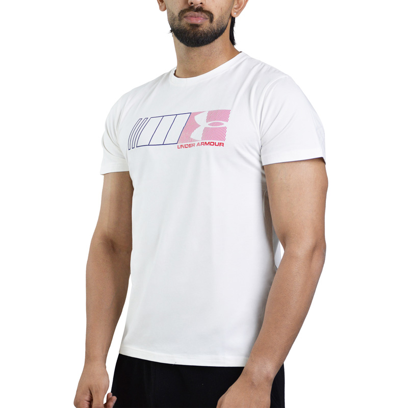 تیشرت ورزشی مردانه آندر آمور مدل STORM-1907 سفید