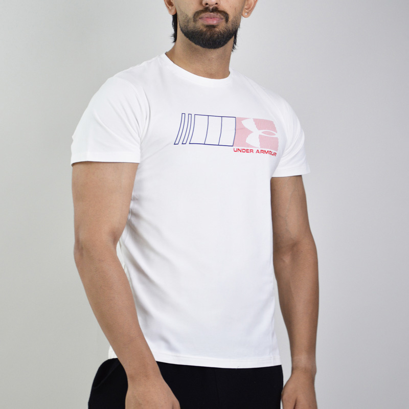 تیشرت ورزشی مردانه آندر آمور مدل STORM-1907 سفید