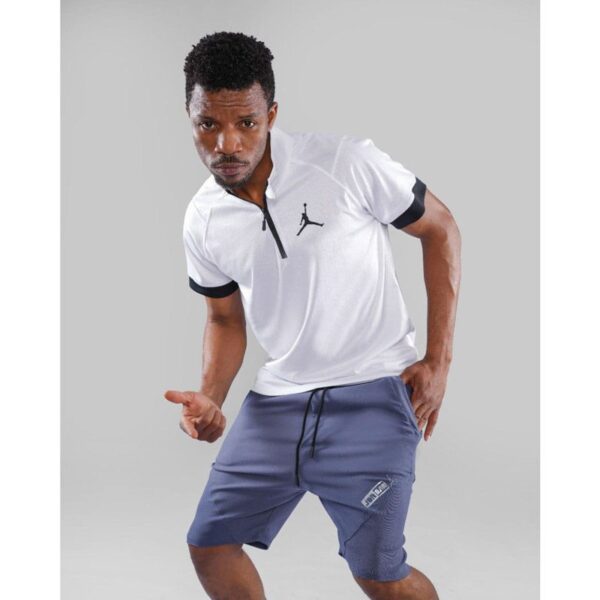 تیشرت ورزشی مردانه جردن مدل Pb-NIM ZIP 1408 سفید لایف استایل