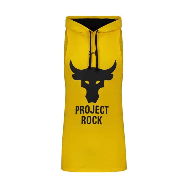 رکابی کلاهدار ورزشی مردانه آندر آرمور مدل PY-PROJECT ROCK BAND زرد