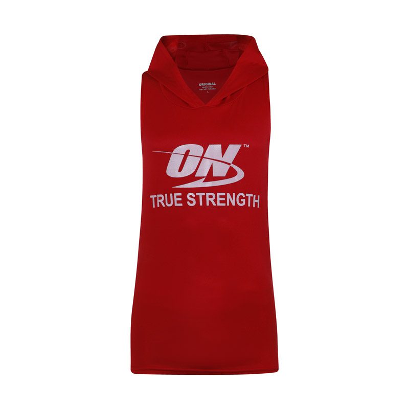 رکابی کلاهدار ورزشی مردانه اوپتیموم نوتریشن مدل PY-True Strength قرمز