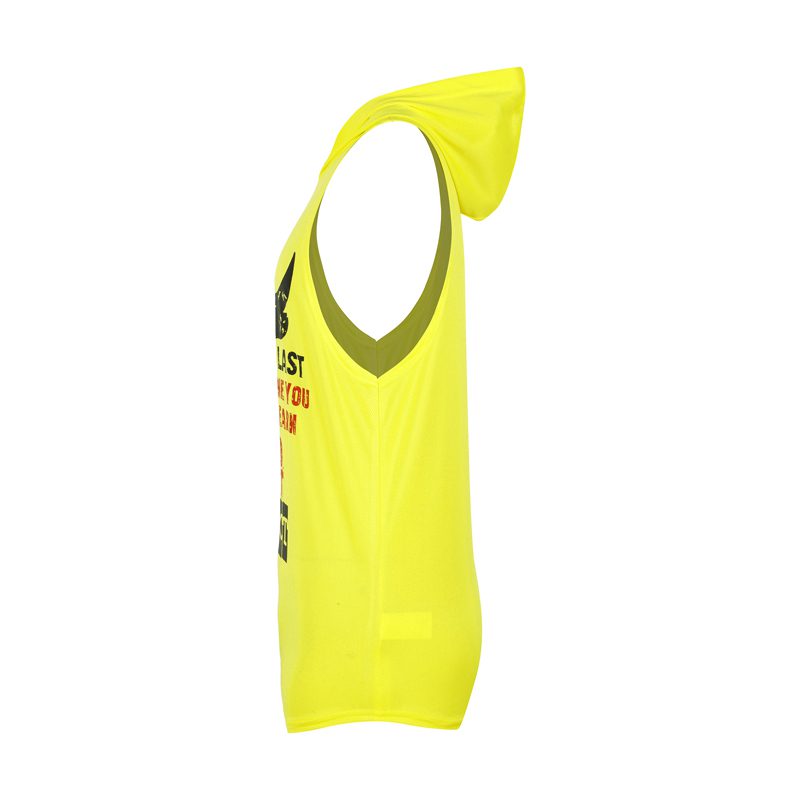 رکابی کلاهدار ورزشی مردانه آندر آرمور مدل PY-BLOOD SWEAT زرد نیمرخ
