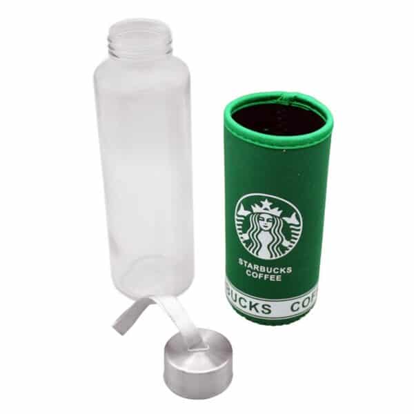 فلاسک استارباکس مدل Coffee شیشه ای کاوردار ظرفیت 0.4 لیتر جزییات