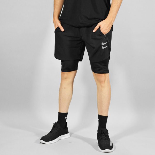 شلوارک کشاله دار ورزشی مردانه نایک مدل MUB-091 مشکی لایف استایل