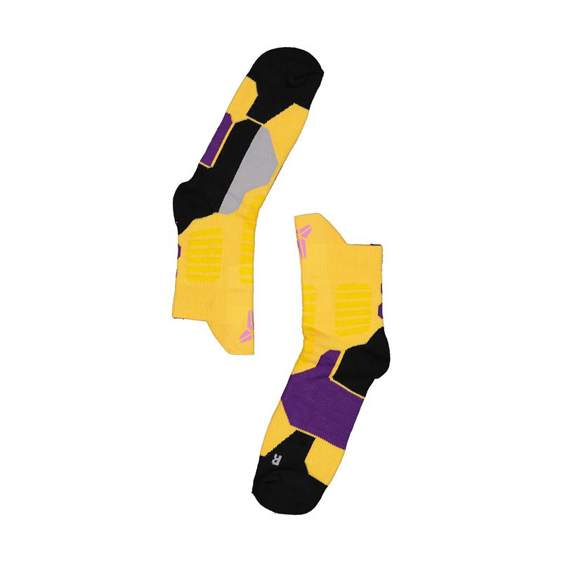 جوراب ورزشی نیم ساق بسکتبال مدل 1F075 زرد
