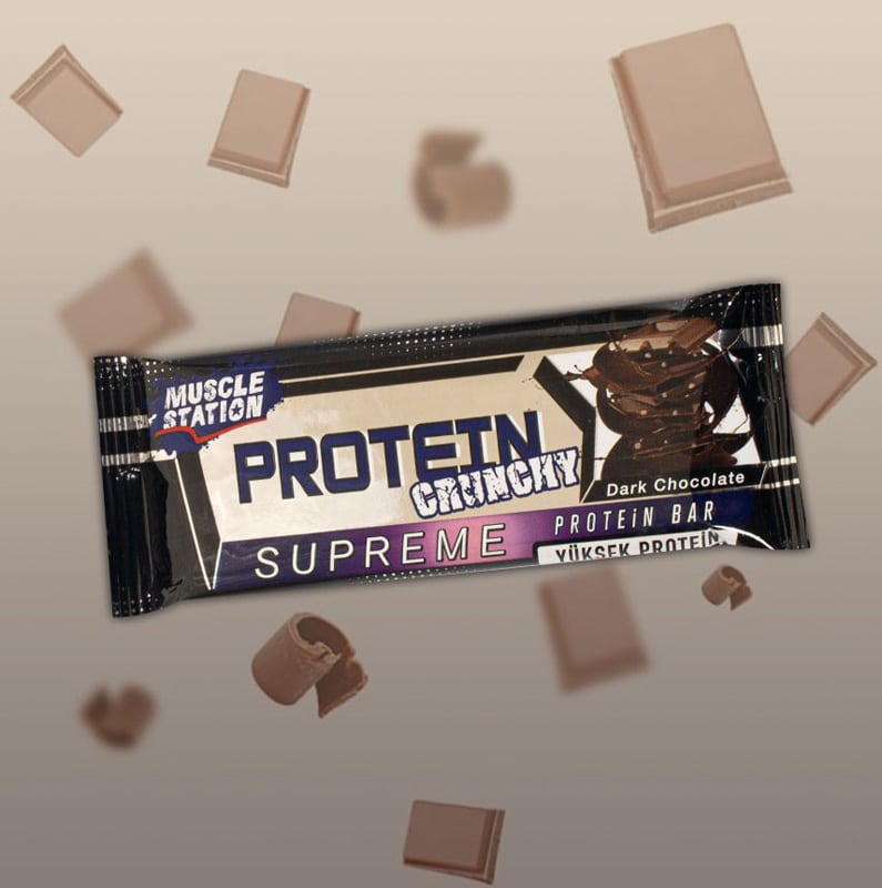 شکلات پروتئین بار ماسل استیشن مدل سوپریم دارک 40 گرمی لایف استایل