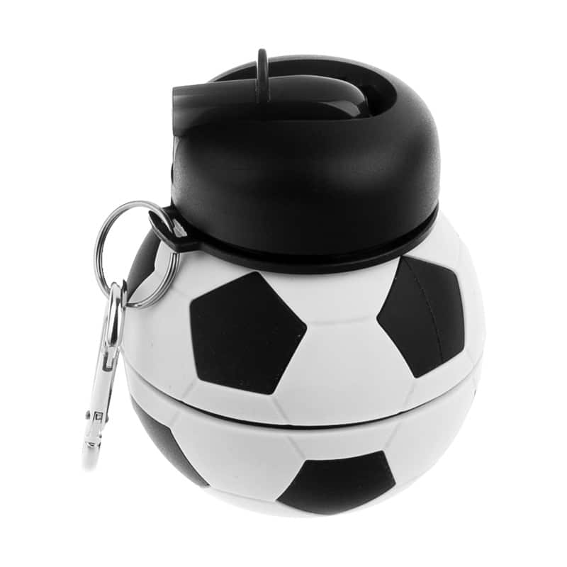 قمقمه سیلیکونی طرح توپ فوتبال مدل تاشو 550 ظرفیت میلی لیتر