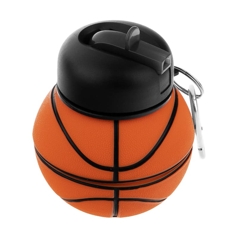 قمقمه سیلیکونی طرح توپ بسکتبال مدل تاشو 550 ظرفیت میلی لیتر