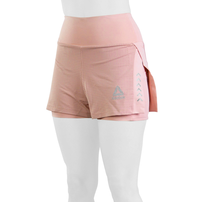 شلوارک کشاله دار ورزشی زنانه ریباک مدل چاکدار HMT-021 صورتی