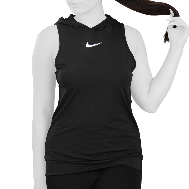تاپ کلاهدار ورزشی زنانه نایک مدل AD2148-1 مشکی