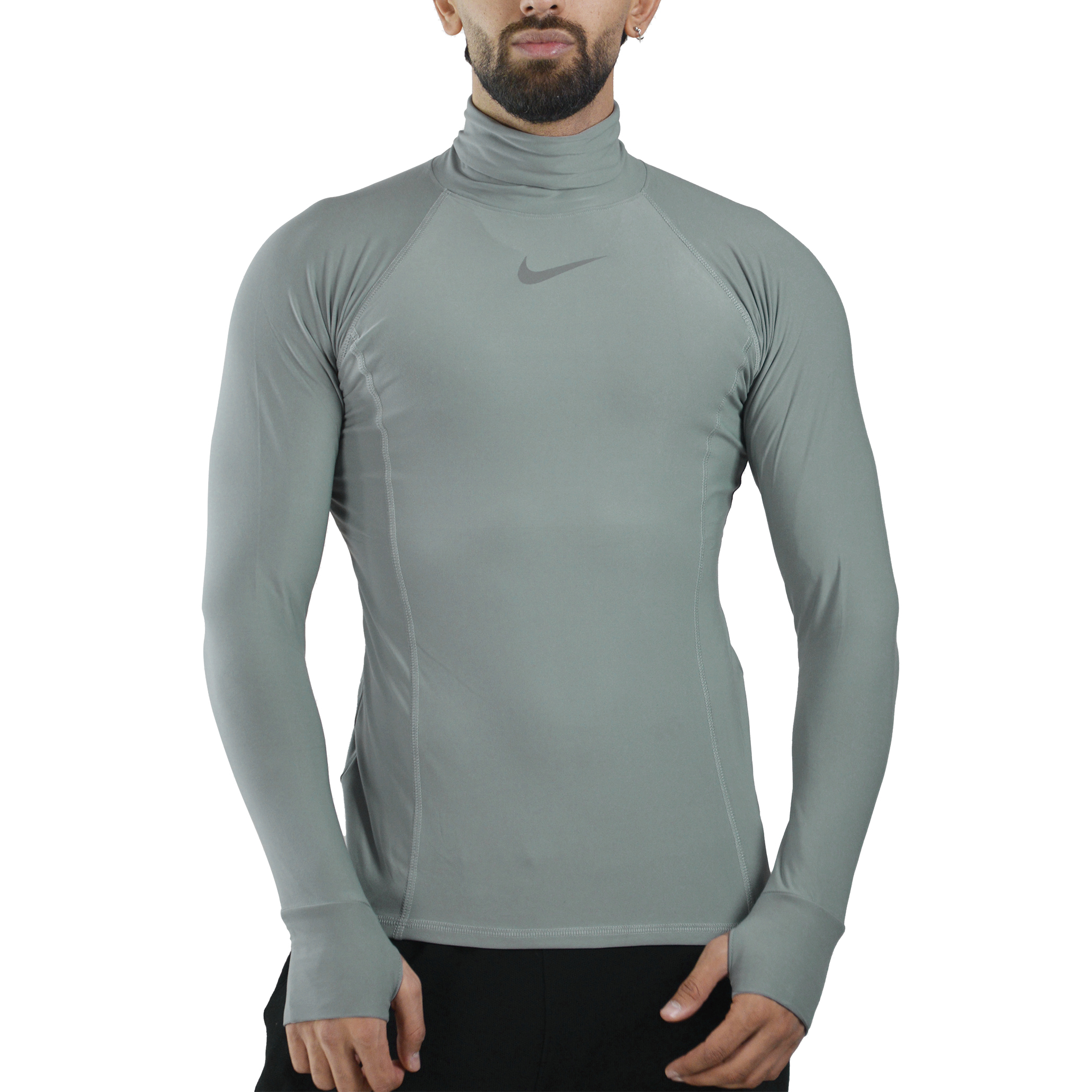 بلوز یقه اسکی ورزشی مردانه نایک مدل mub-8910 طوسی روشن