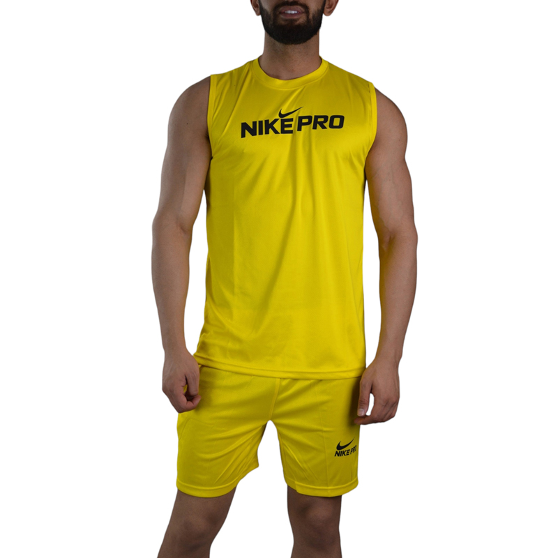 ست رکابی و شلوارک ورزشی مردانه نایک مدل DS-Pro 1M935 زرد