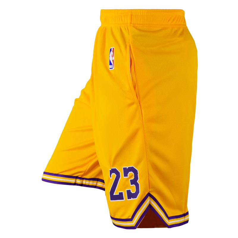 شلوارک ورزشی مردانه نایک مدل Lakers-D6910 زرد نیمرخ