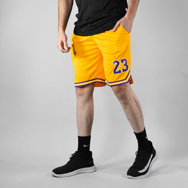 شلوارک ورزشی مردانه نایک مدل Lakers-D6910 زرد لایف