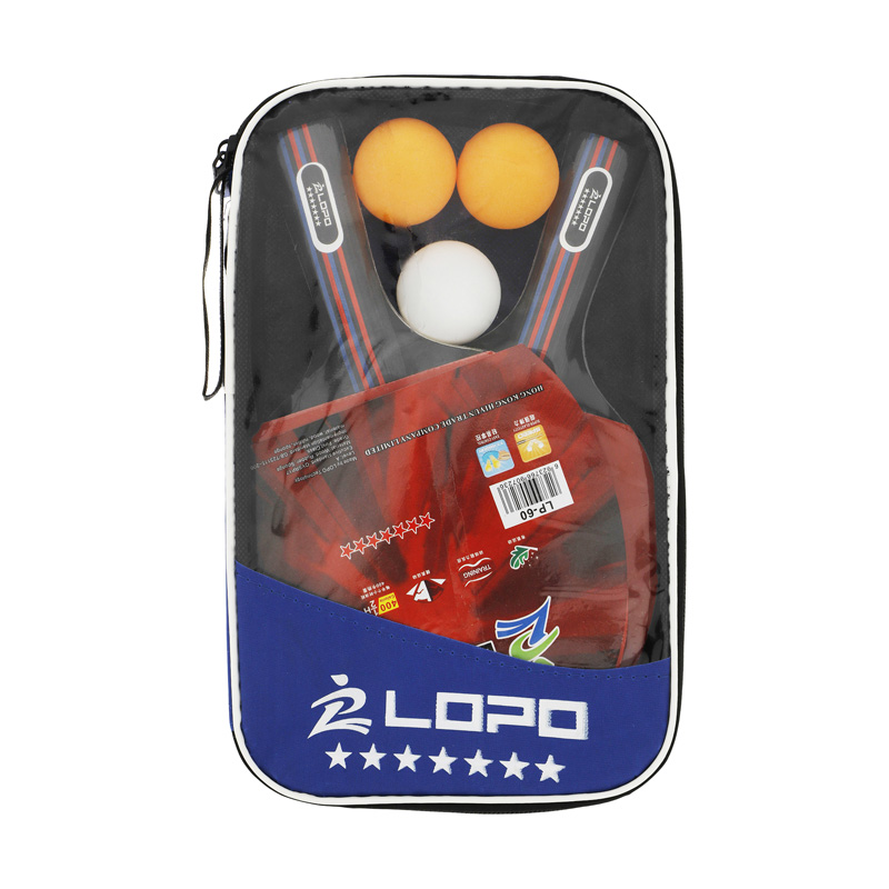 راکت پینگ پنگ لوپو مدل LP-60 بسته ۲ عددی به همراه توپ بسته