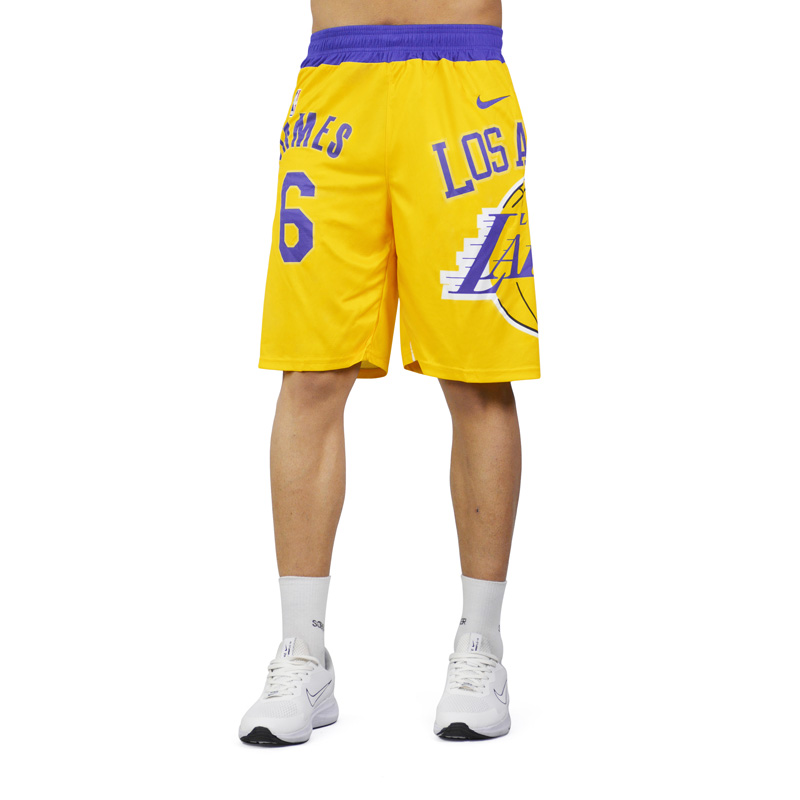 شلوارک ورزشی مردانه لس آنجلس لیکرز مدل Nike-2A0691 زرد