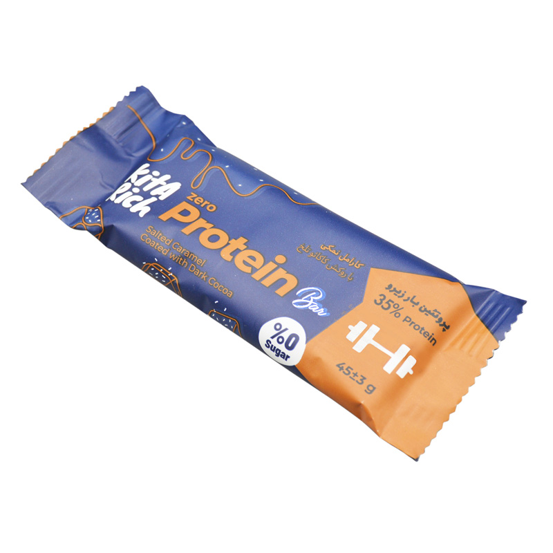 پکیج شکلات پروتئین بار زیرو کیتاریچ کارامل نمکی با روکش کاکائو تلخ 45 گرمی سه رخ پکیج شکلات پروتئین بار زیرو کیتاریچ کارامل نمکی با روکش کاکائو تلخ 45 گرمی سه رخ