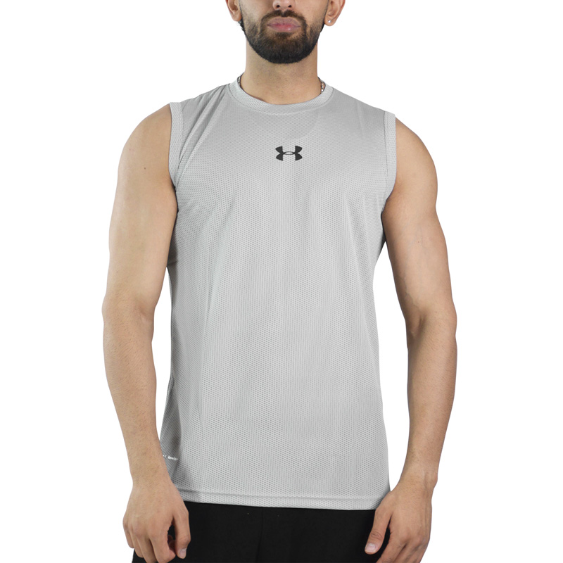 رکابی ورزشی مردانه آندر آرمور مدل Heat Gear-0313 طوسی روشن