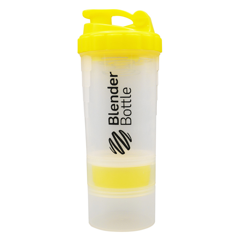 شیکر ورزشی سه تیکه بلندر مدل شفاف AVS ظرفیت ۰.۶ لیتر زرد