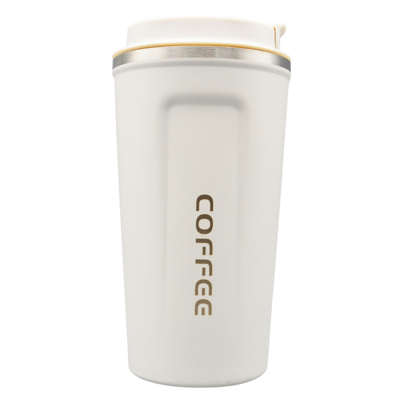 ماگ استیل دوجداره وکیوم مدل Coffee-SUS-304 ظرفیت 0.51 لیتر سفید