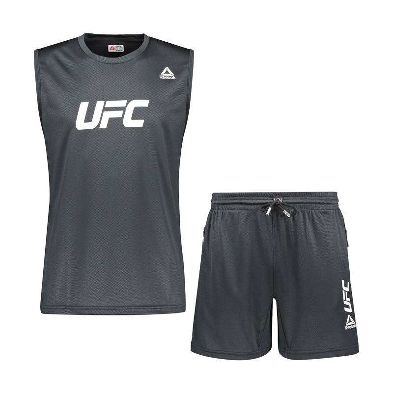 ست رکابی و شلوارک ورزشی مردانه ریباک مدل DS-UFC 3080 طوسی تیره