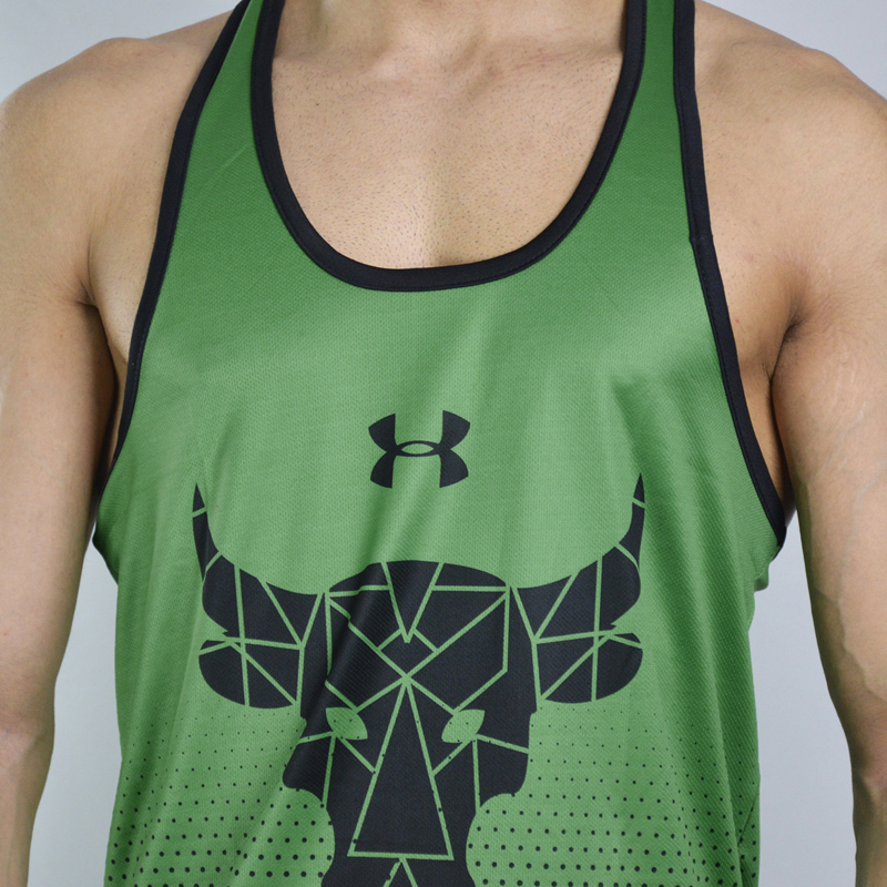 رکابی ورزشی مردانه آندر آرمور مدل Rock PY-1H315 سبز تیره جزییات رکابی ورزشی مردانه آندر آرمور مدل Rock PY-1H315 سبز تیره جزییات