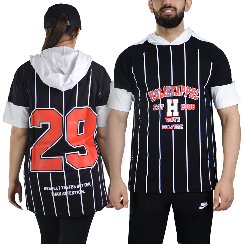 تیشرت کلاهدار ورزشی اسپرت کالچر مدل SPL-2B1821 مشکی