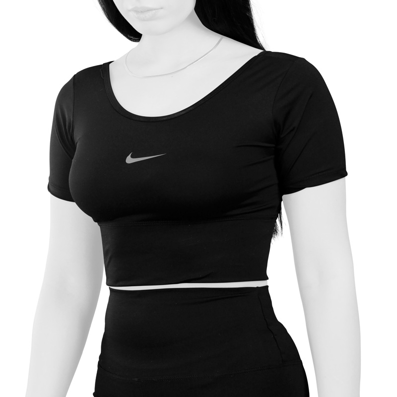 نیم تنه آستین کوتاه ورزشی زنانه نایک مدل KRS-DRI FIT-2B2151 مشکی