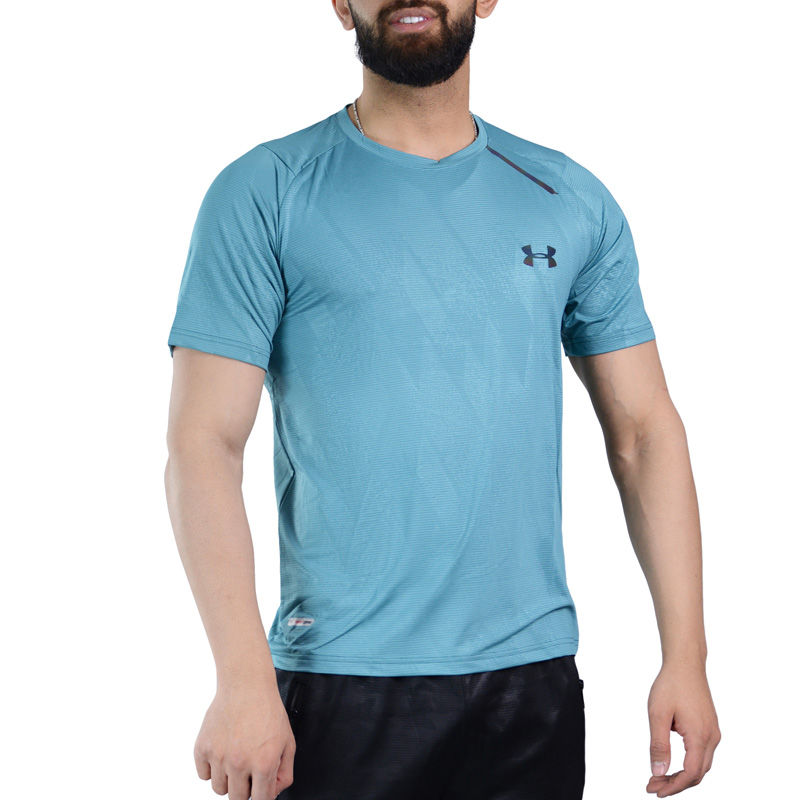 تیشرت ورزشی مردانه آندر آرمور مدل Heat Gear-1526 آبی روشن