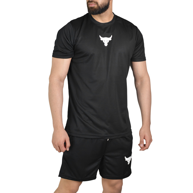 ست تیشرت و شلوارک ورزشی مردانه آندر آرمور مدل DS-Rock-2B2026 مشکی
