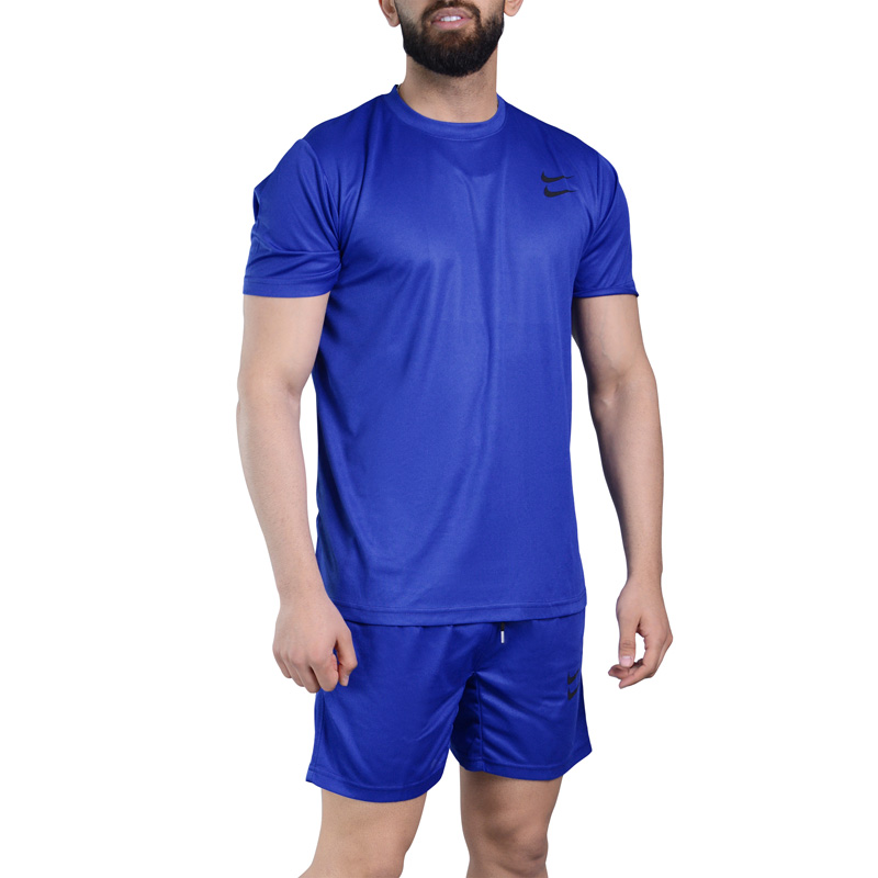 ست تیشرت و شلوارک ورزشی مردانه نایک مدل DS-2B2031 آبی