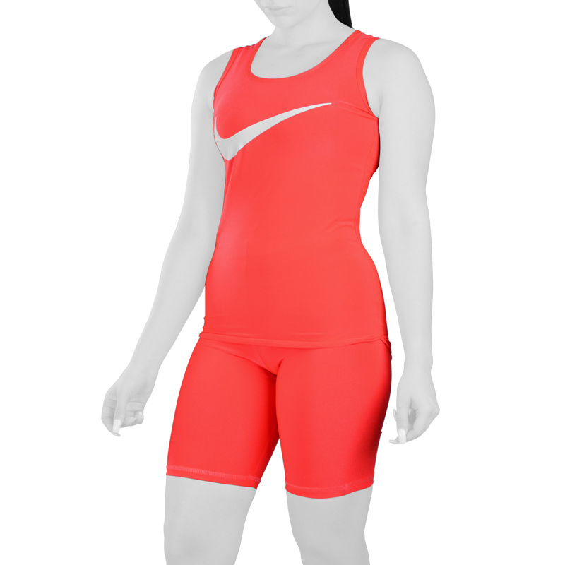 ست تاپ و شلوارک ورزشی زنانه نایک مدل VHD-3C332 نارنجی
