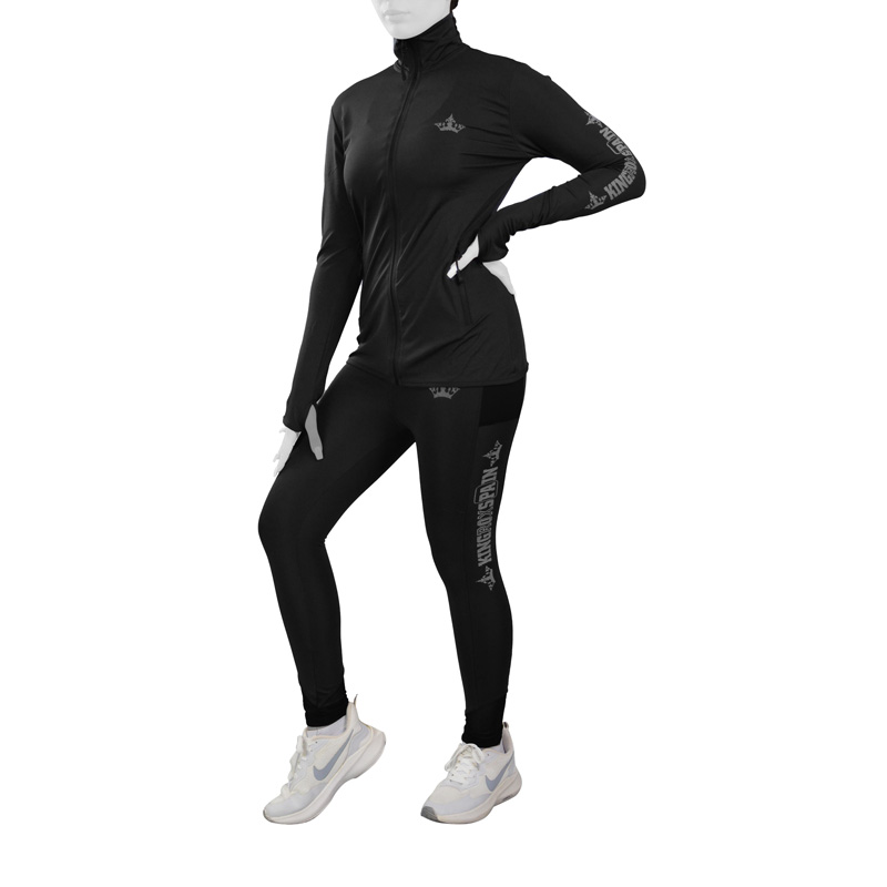 ست سه تیکه سویشرت، نیم تنه و لگ ورزشی زنانه مدل King Rox-2B167 طوسی تیره