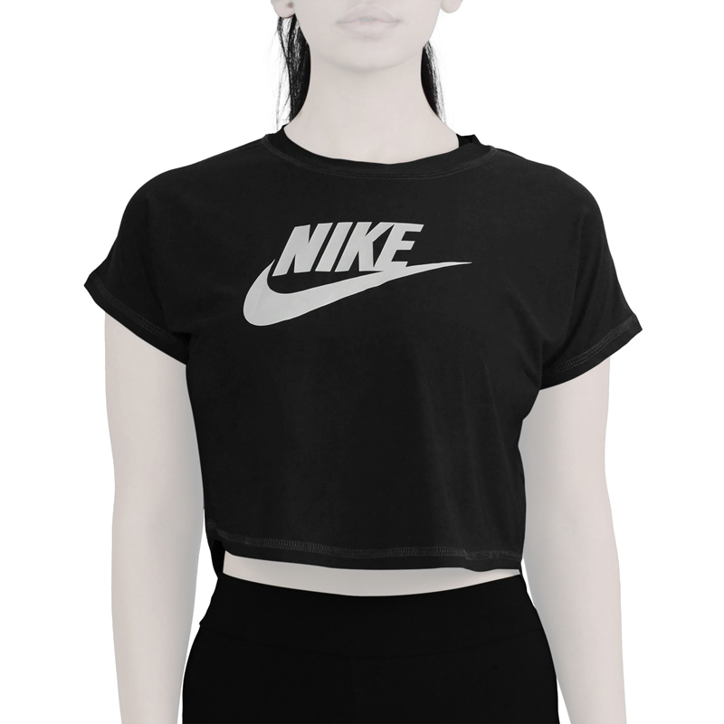 کراپ آستین کوتاه ورزشی زنانه نایک مدل VHD-3C337 مشکی