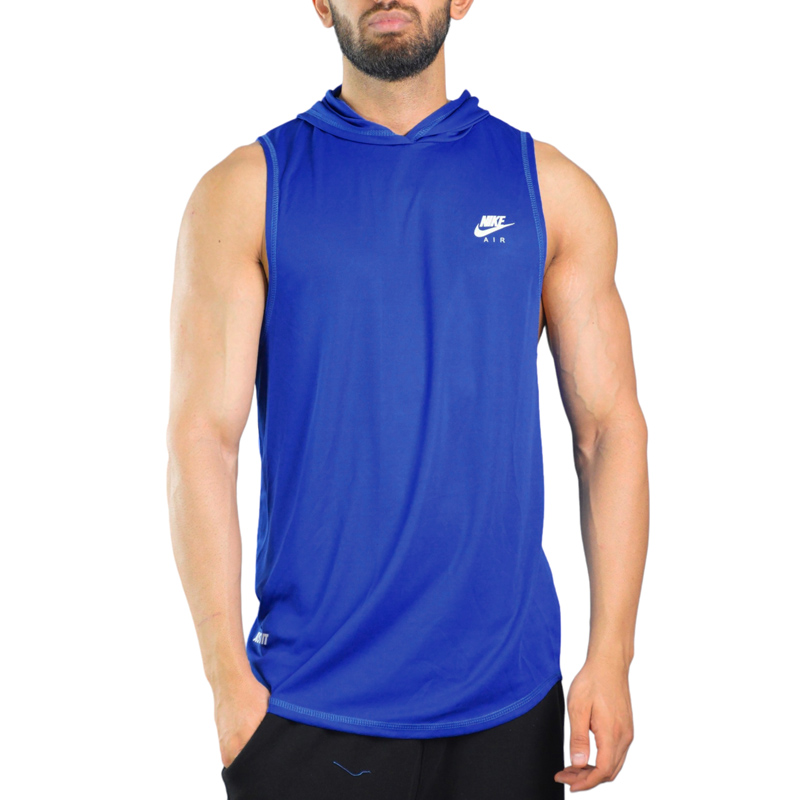 رکابی کلاهدار ورزشی مردانه نایک مدل VHD-DRI FIT-3E782 آبی