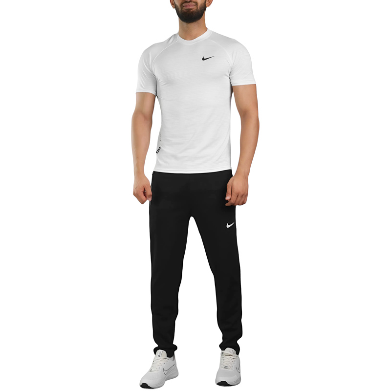 ست تیشرت و شلوار مردانه نایک مدل TKS-Pro-3E772 سفید