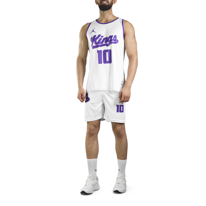 ست رکابی و شلوارک مردانه ساکرامنتو کینگز مدل PY-Jordan-3D607 سفید