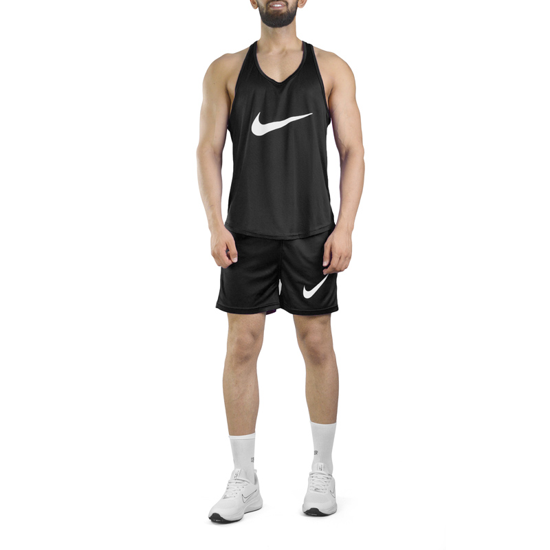 ست رکابی و شلوارک مردانه نایک مدل PY-3D602 مشکی