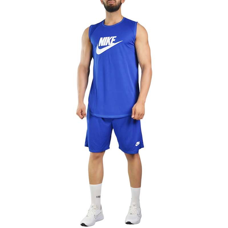 ست رکابی و شلوارک مردانه نایک مدل VHD-DRI FIT-3E777 آبی