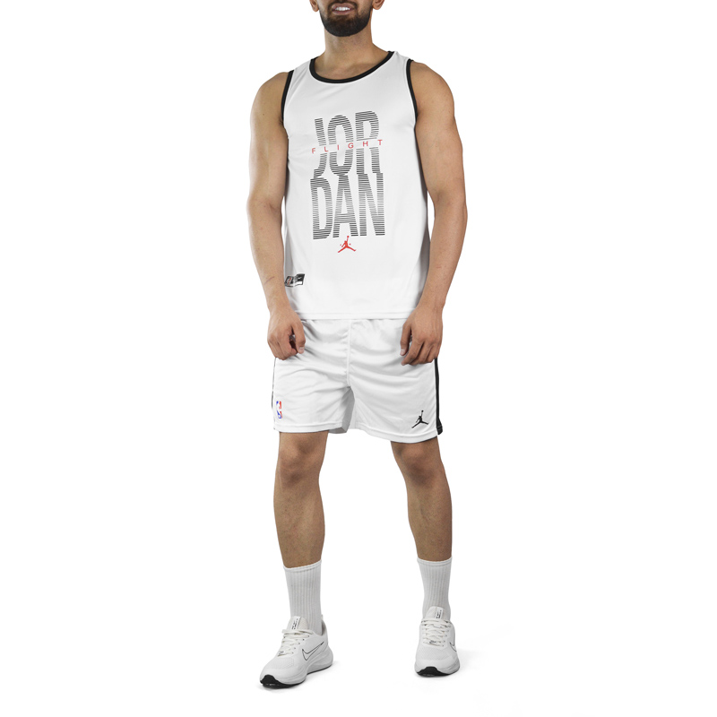 ست رکابی و شلوارک ورزشی مردانه جردن مدل PY-NBA-3D522 سفید