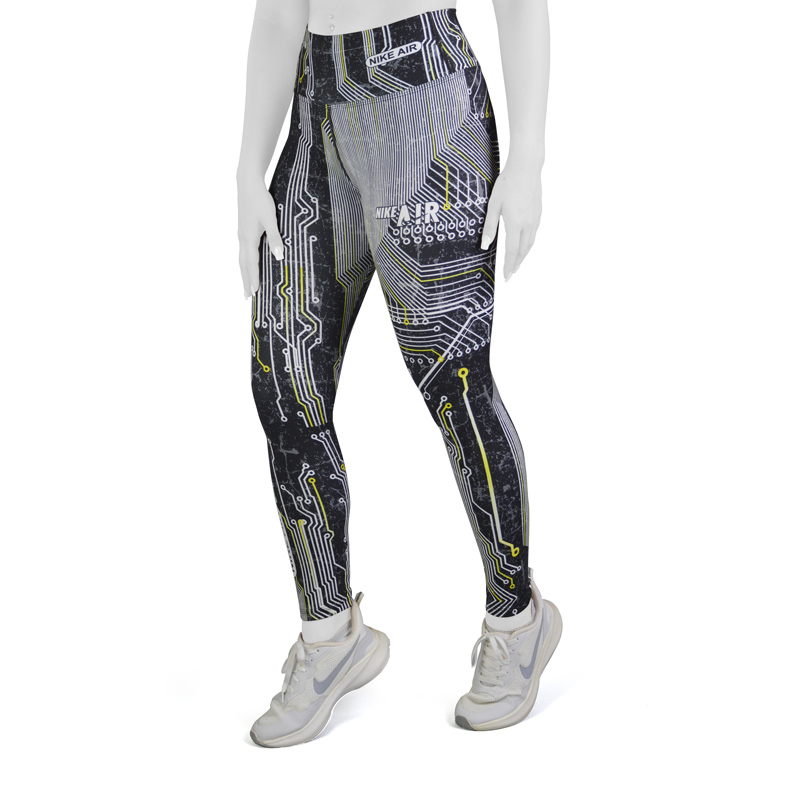 لگ ورزشی زنانه نایک مدل GMS-3D572 طوسی زرد