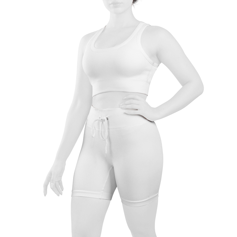 ست نیم تنه و کشاله بند ورزشی زنانه مدل YJ077 سفید